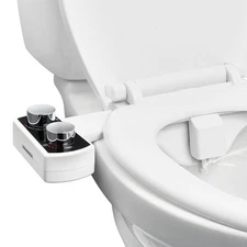 Uimoso Toilet Bidet Attachment with Dual Nozzles & Adjustable Water Pressure
