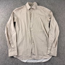 Prada Shirt Mens Size 15.5 39 Brown Check Long Sleeve Cotton Blend Romania