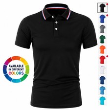 Men's Polo Shirt Dri-Fit Golf Sports Short Sleeve Jersey Casual Plain