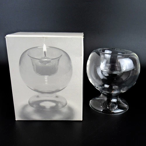 Glasi Hergiswil Glass Tea Light Holder Series Minifloralabra Switzerland Vintage Original Box
