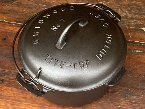 Griswold Cast Iron #7 Fully Marked Tite Top Dutch Oven