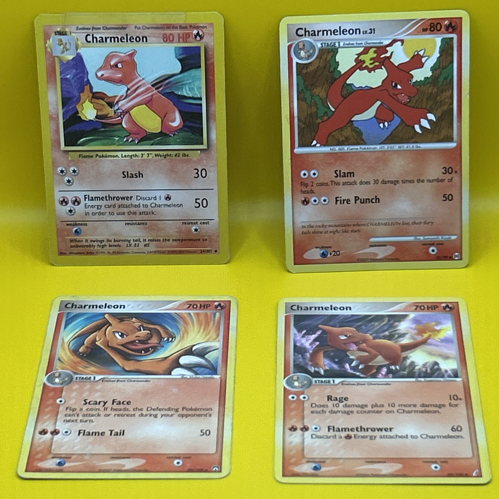 CHARMELEON  POKÉMON Different CARDS ( 4 ) Regular Not Holo Pokémon/ Nintendo