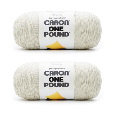 One Pound Off White Yarn - 2 Pack of 454g/16oz - Acrylic - 4 Medium (Worsted)...