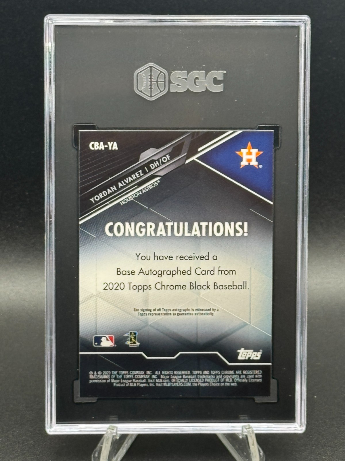 YORDAN ALVAREZ Rookie 2020 Topps Chrome Black Autographs #CBA-YA 🔥 SGC 10 / 10 view 4