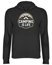 Camping is Life Outdoor Tent Camp Site Hoodie Mens Womens Hooded Top