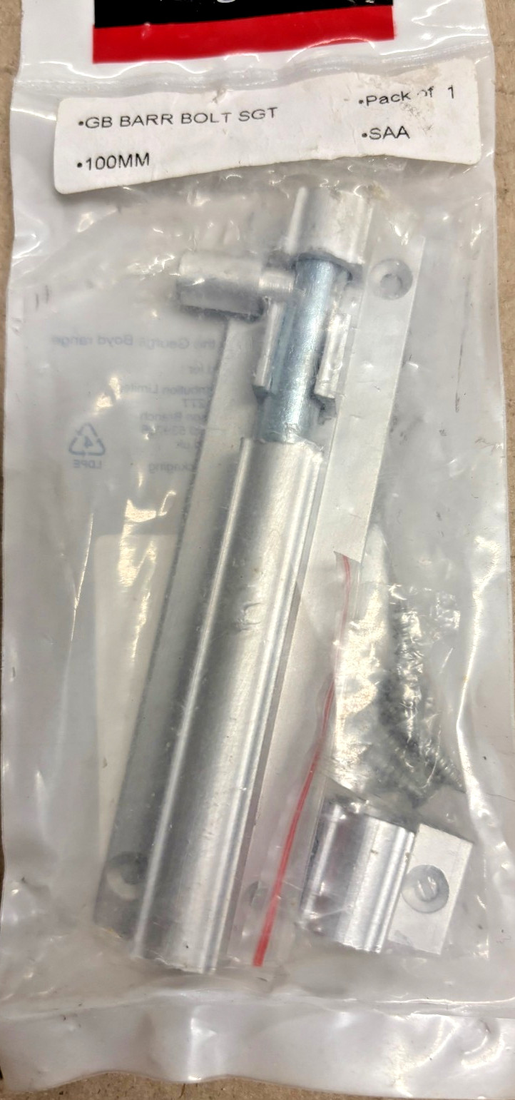 GEORGE BOYD BARREL BOLT STRAIGHT 100MM CHROME PLATED