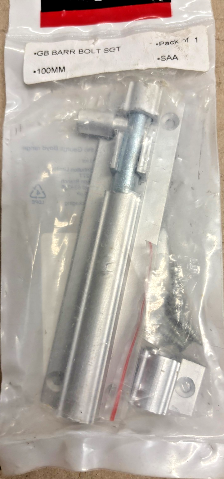 GEORGE BOYD BARREL BOLT STRAIGHT 100MM CHROME PLATED