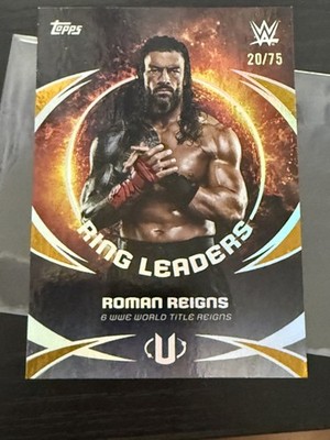 Roman Reigns 2025 Topps Universe WWE Ring Leaders Gold Stone /75 -#RL-12