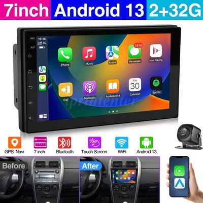Android 15 Autoradio 2 DIN 32G Carplay 7 Zoll GPS NAVI RDS Bluetooth Mit Kamera