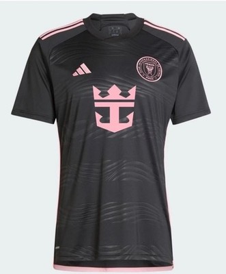 $90 Adidas 2024-25 Inter Miami Men's Stadium Away Jersey-Black/Pink-Medium-New