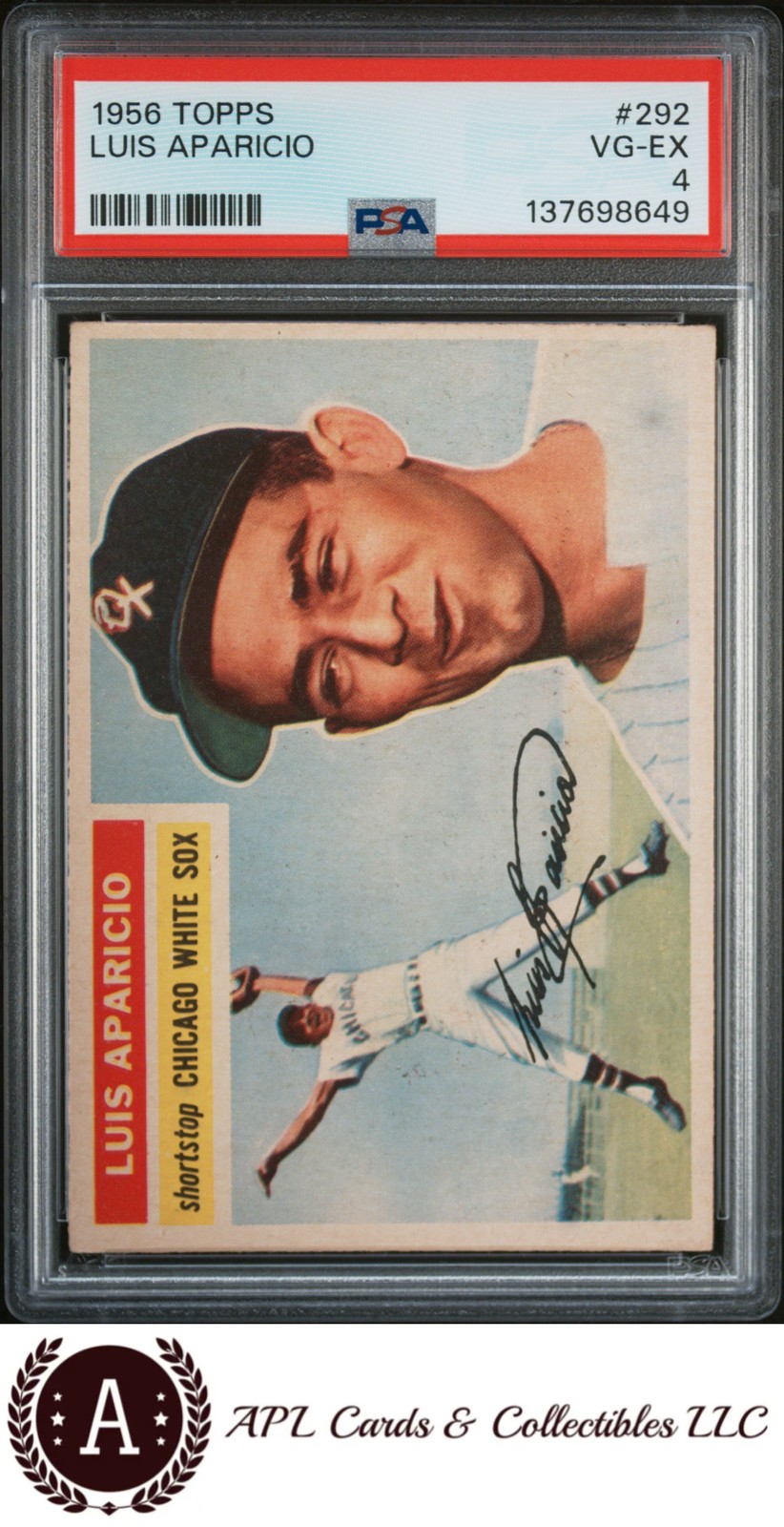 1956 Topps #292 Luis Aparicio PSA 4 Centered HOF Rookie