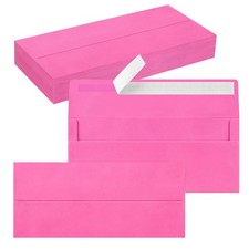 50 Pack 10 Business Envelopes, Self Seal Standard Hot Pink Envelopes for Secure