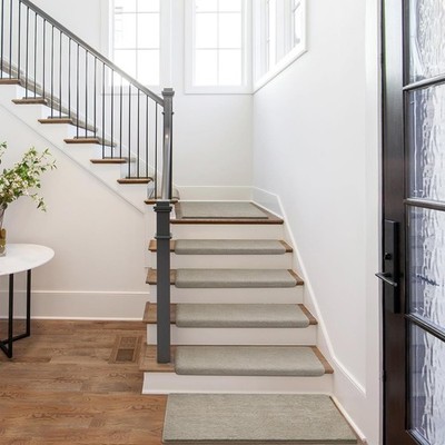 PURE ERA Carpet Stair Treads Ultra Plush 9.5x30 Non-Slip Bullnose Washable Rugs