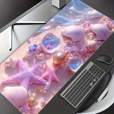  Pink Seashell Mouse Pad High-Definition Extra Large Pink Seashell Design Mous