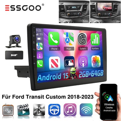 Für Ford Transit Custom 2018-2023 DAB+ Autoradio Android 15 GPS CarPlay 2+64G BT