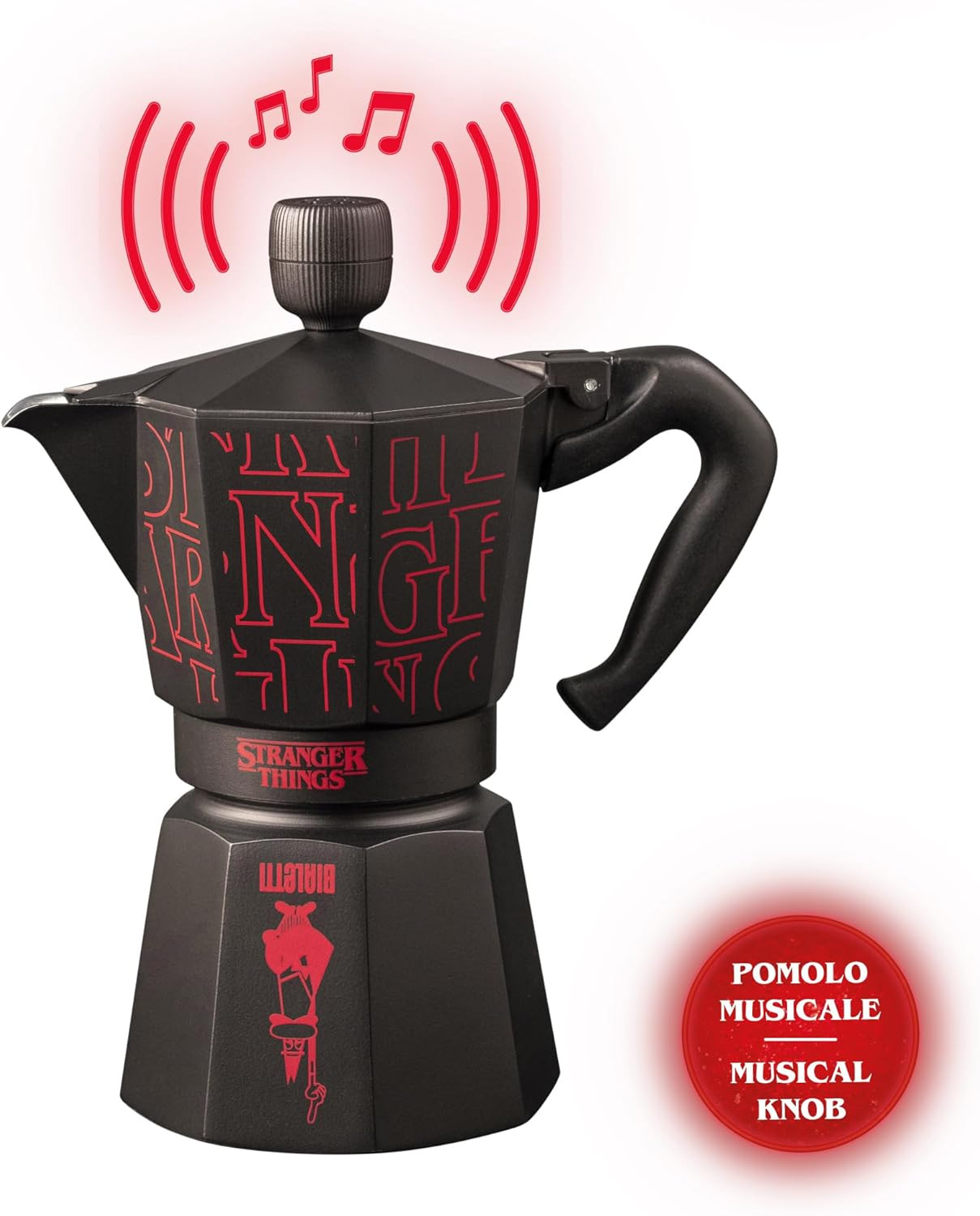 Bialetti Moka Express Stranger Things 6 Tazze | Caffettiera con Pomolo Musicale - 3