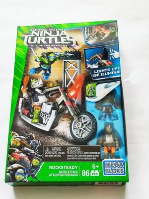 2015 SEALED MEGA BLOKS TEENAGE MUTANT NINJA TURTLES TMNT ROCKSTEADY MOTO ATTACK