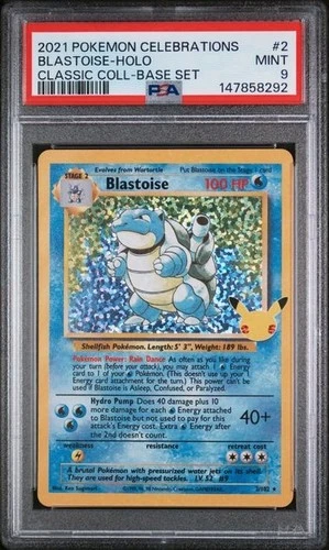 2021 POKEMON CELEBRATIONS CLASSIC COLLECTION #2 BLASTOISE-HOLO CLASSIC COL PSA 9