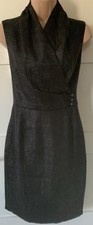 Mint Velvet Dress Sleeveless Lined Pencil Dress Mock Wrap Front Size 8