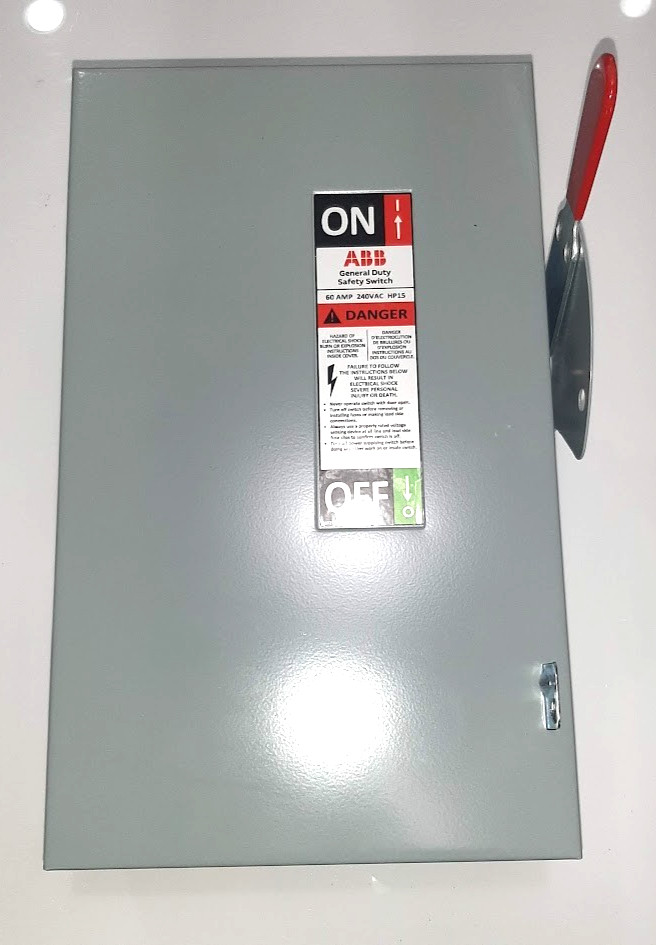 ABB 60A 240V Fusible Indoor Safety Switch TG3222 General-Duty Manual Disconnect