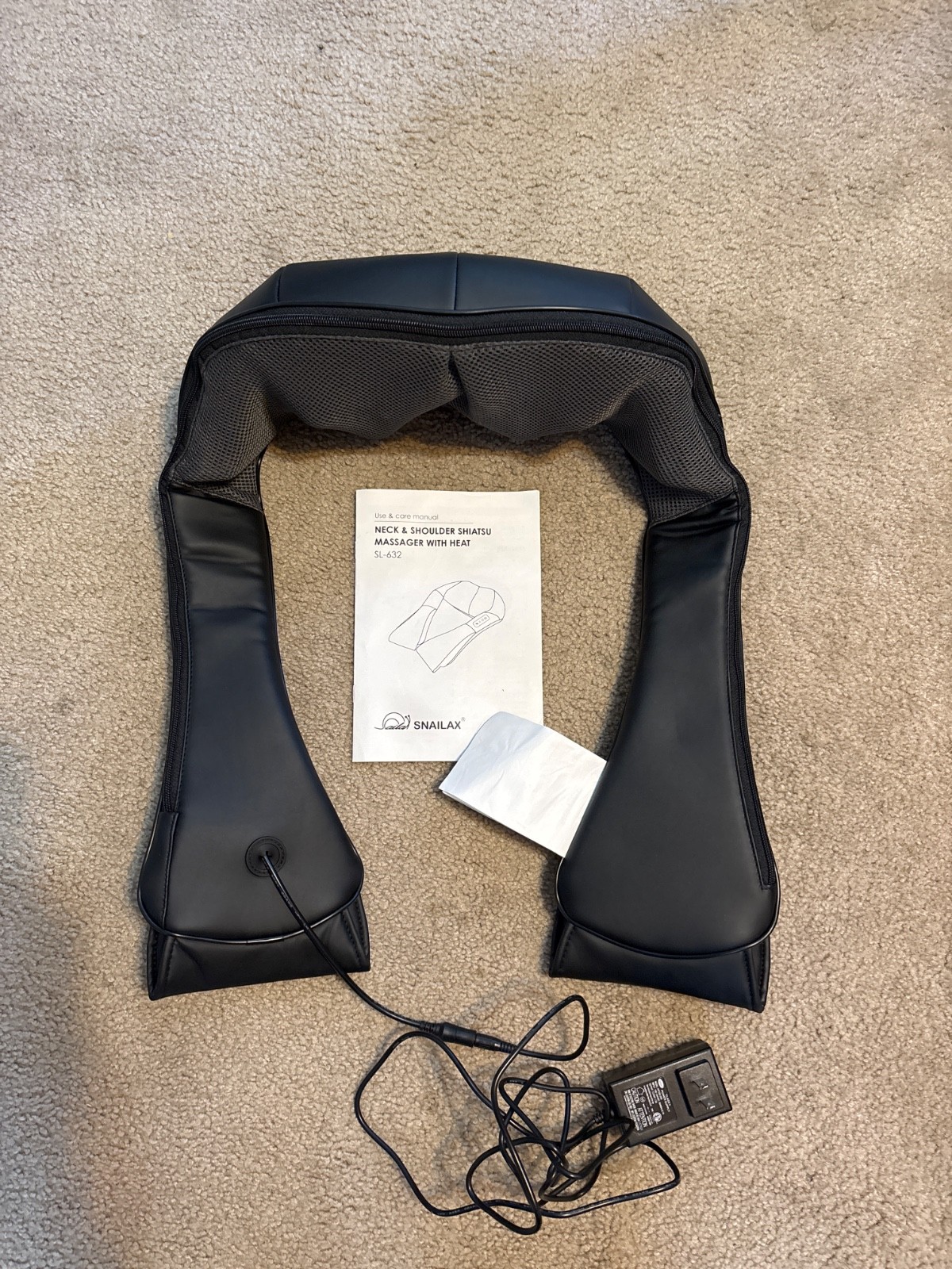 Snailax Shiatsu Neck & Shoulder Massager SL-632N with Heat –Deep Tissue Kneading