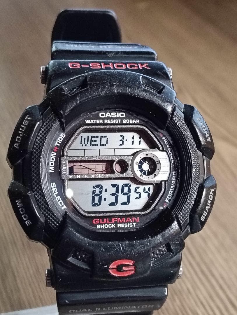 CASIO G-SHOCK GULFMAN G-9100 men Quartz Black Watch Japan - Rank C