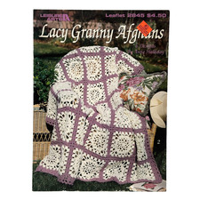 Leisure Arts Crochet Leaflet 2845 Lacy Granny Afghans Vintage 1996 Patterns