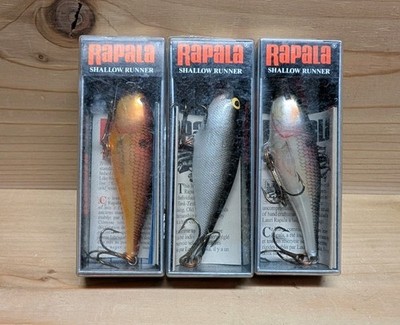 NOS Vintage Rapala Shallow Shad Rap SSR-8 Finland Fishing Lures Lot (3) 1991-92