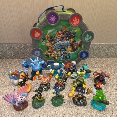 Skylanders Swap Force Round Storage Case And 16 Figures Mixed Lot Tested