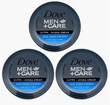 Dove Men Skin Care Cream Face Hand&body Ultra-Hydra Moisturizers 75 mL x 3