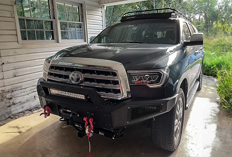 Vijay Fits 2008-2013 Toyota Sequoia  Front Bumper w/ Winch Plate and LED Lights Foto 3 de 4