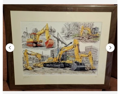A3 Framed Print Picture JCB Earthmovers JS330 5C 803 Excavator 80 Years Ltd Ed - Image 1 of 4