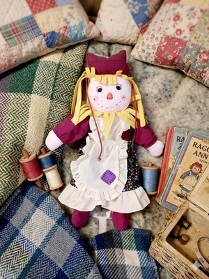 Plush Rag Doll Girl Scarecrow Fall Autumn Harvest Decoration
