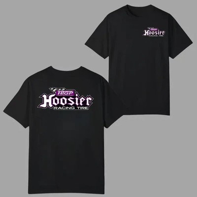 Hoosier Racing Tire Logo T-shirt, 2 Sides with Purple Drag Racing Graphic S-5XL