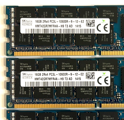 SK hynix 64GB PC3L-10600L 2枚組 SK Hynix 64GB 4x 16GB DDR3 2Rx4 PC3L-10600R Reg ECC Server RAM