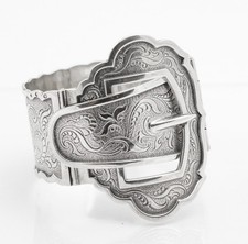 Fabulous Vintage Dutch .833 Silver Buckle Bangle / Bracelet Amsterdam Hallmarks