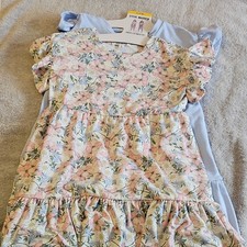 Steve Madden Kids Floral Elastic Dress Pink White Blue Green Size 7/8