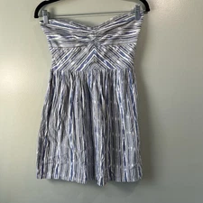 Roxy Women's Strapless mini Dress w blue and black aztec pattern, size Large