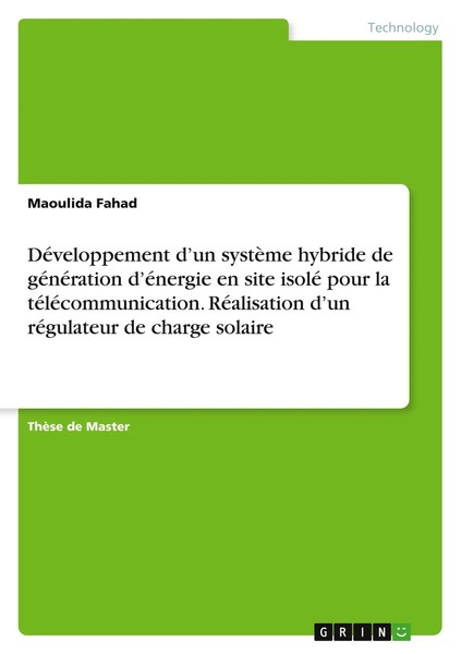 Maoulida Fahad | DéVeloppement D'un SystèMe Hybride De GéNéRation D'éNergie...-image
