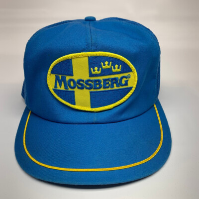 Vintage Mossberg Firearms Triple Crown Patch Blue Snapback Mesh