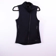 Nike Women's Therma Sphere Max Training Full Zip Sleeveless Vest Jacket Black S