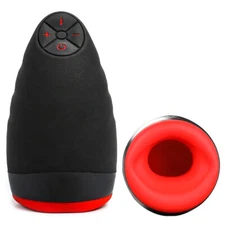 Blow Job Warming Vibrating Male Masturbator 6 Speed Mouth Oral Sex Toy for Men