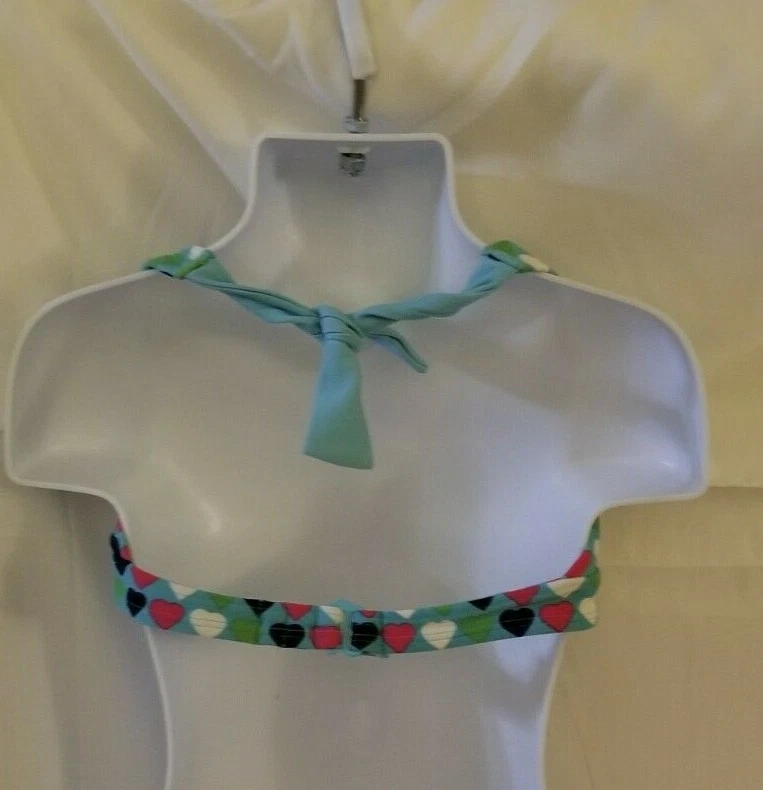 Niñas Antiguo Azul Marino Tops de Natación Corazones Rayas XS Lote de 4 Nuevo Verano Piscina Playa Regalo  Foto 3 de 4