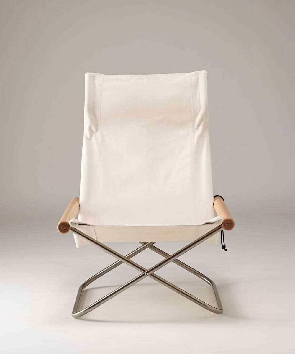 Fujiei Nychair X folding chair 1 leg natural/white canvas