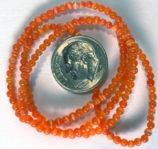 1 Strand 200 Orange Cat's Eye Fiber Optic Small 2mm Glass Grade A Beads
