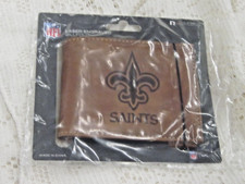 NEW ORLEANS SAINTS LAZER ENGRAVED BROWN 4 INCH BILLF0LD WALLET NEW LEATHER