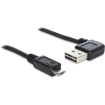 DeLOCK EASY-USB 2.0 Kabel, USB-A Stecker 90° > Micro-USB Stecker, schwarz