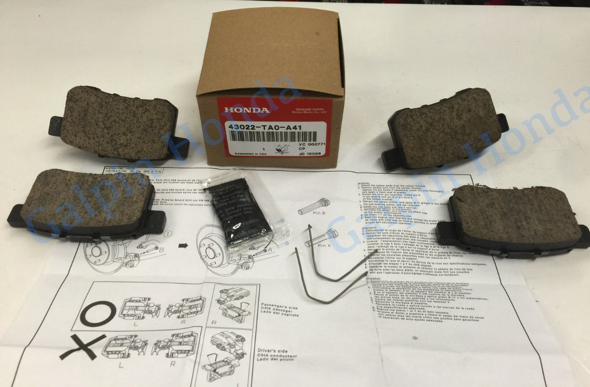 Rear Brake Pad Shim Set For 2009-2015 Honda Pilot 2010 2011 2012 2013 N438FF