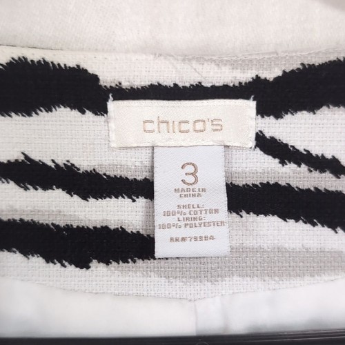 Blazer Chicos Blanco Plata Negro Cebra Frente Abierto Talla 3 - XL - Imagen 2 de 3