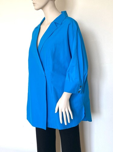 MARINA RINALDI, Cotton Blend Blouse Jacket, Plus Size 27 MR, 18W, 48 DE, 56 IT - Picture 4 of 14